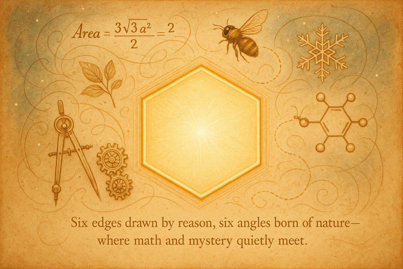 六角形面積計算ツールの使い方を示す入力欄と瞬時に結果が得られる様子、ユーザーが問題を簡単に解決できることを説明しています。