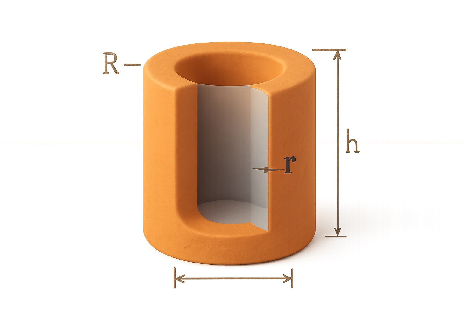 中空円筒の体積計算ツール