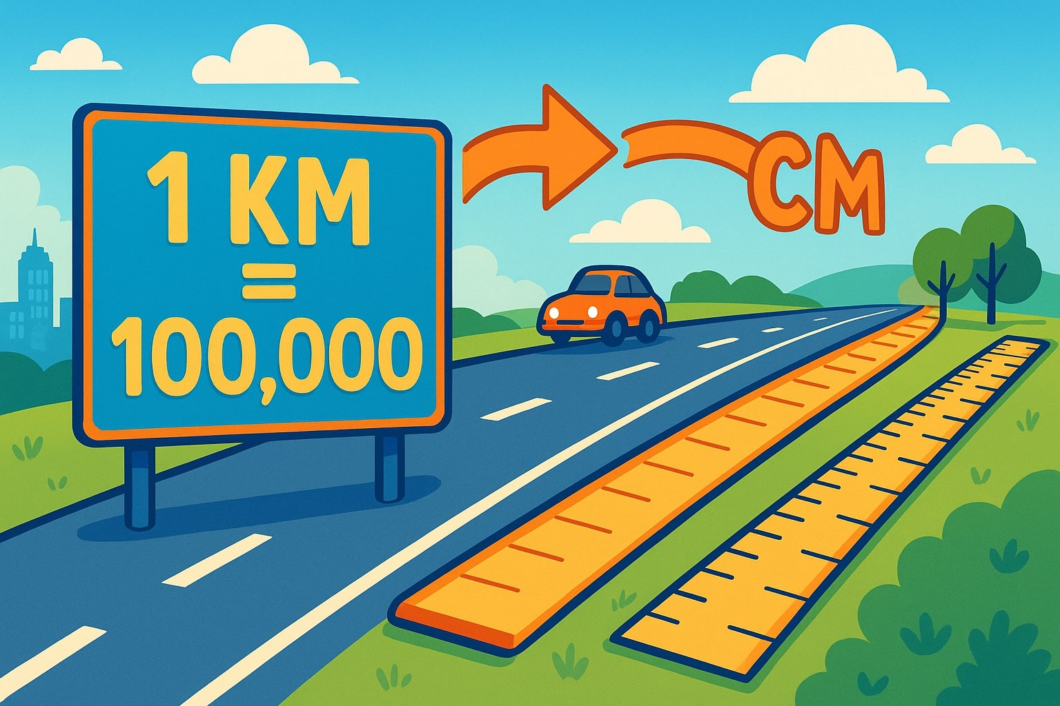 キロメートルからセンチメートルへの変換ツール 1