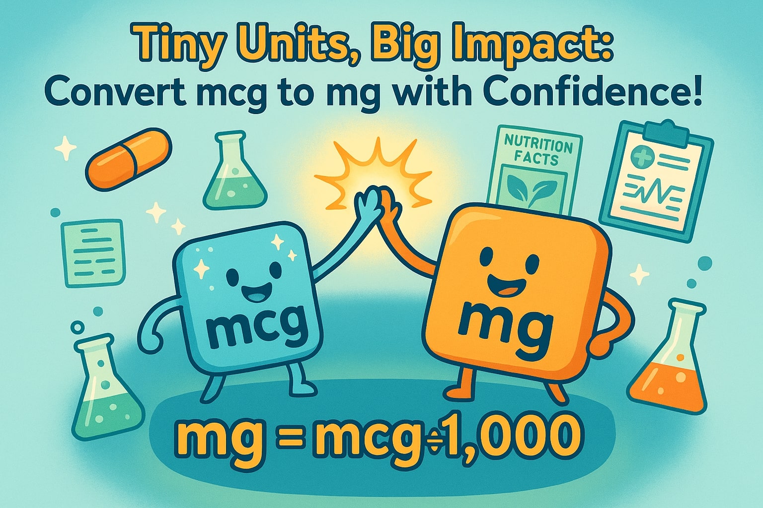 マイクログラムからミリグラムへの換算ツール