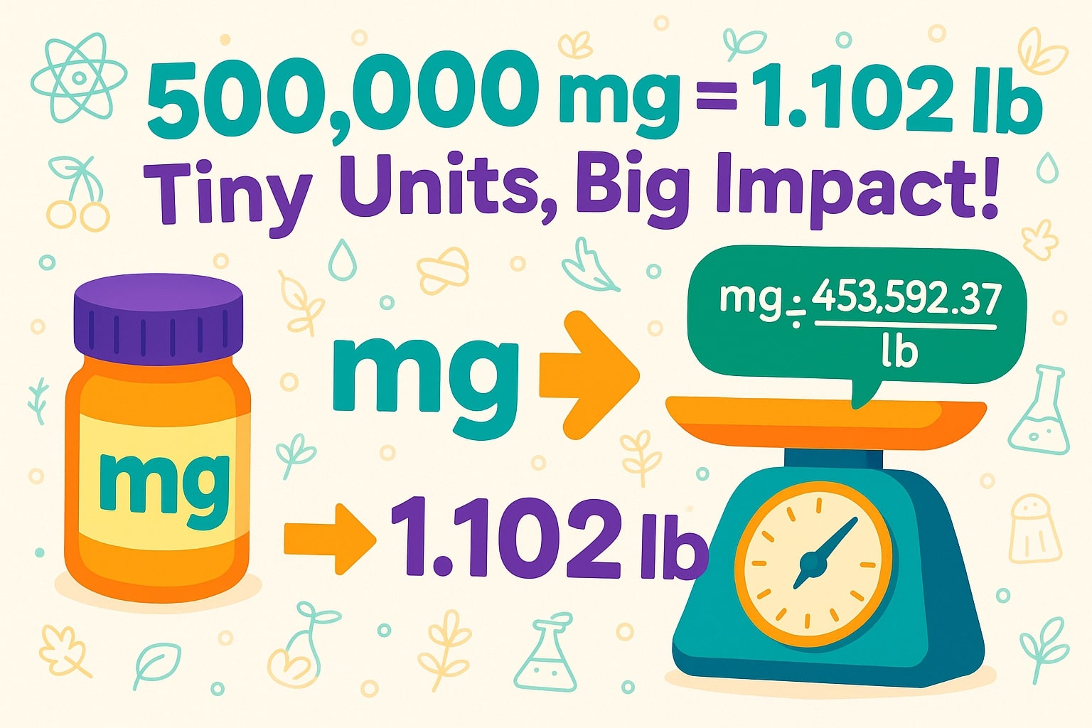 ミリグラムからポンドへの変換ツール