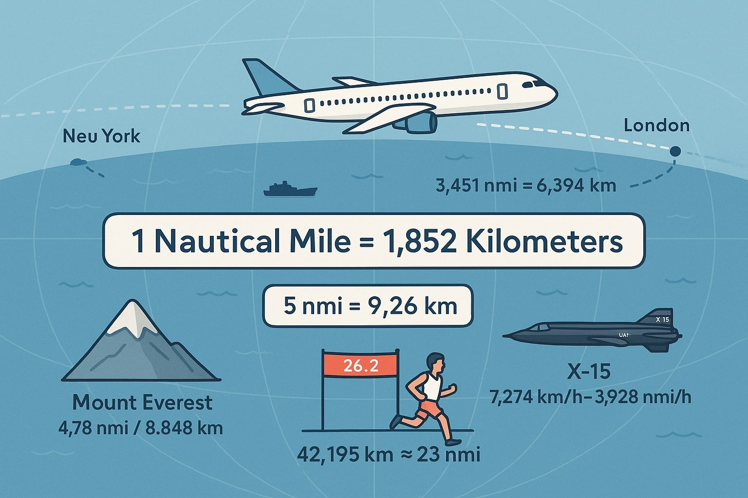 Nautical miles to Kilometers 1