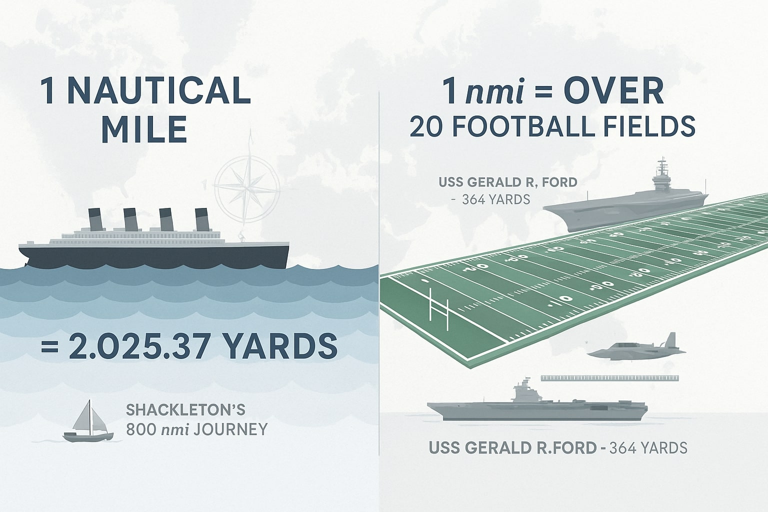 海里からヤードへの換算 1