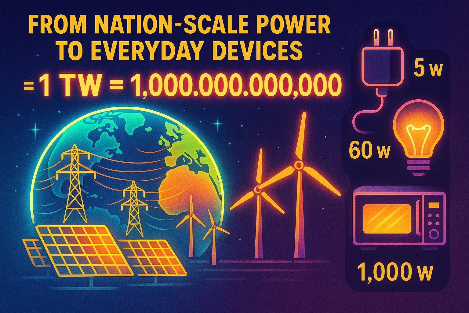 テラワットからワットへの変換