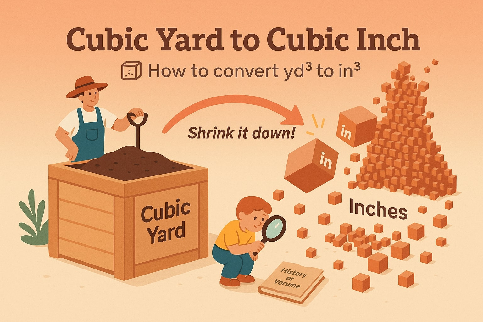 立方ヤードから立方インチへの換算ツール