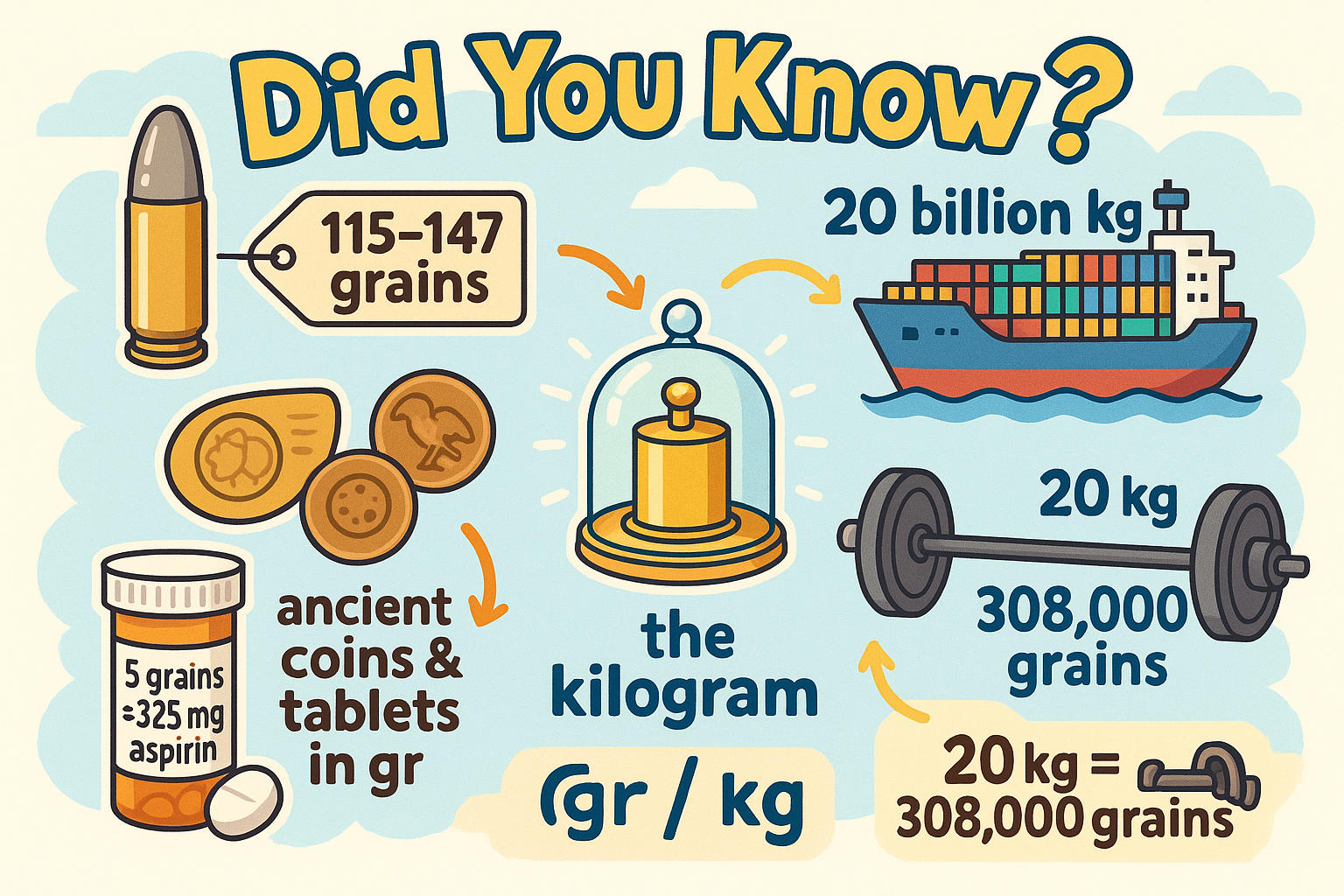 グレインからキログラムへの換算ツール