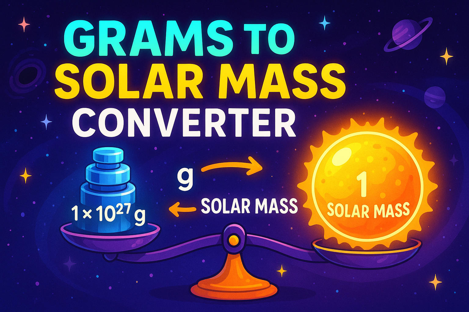 Grams to Solar Mass Converter