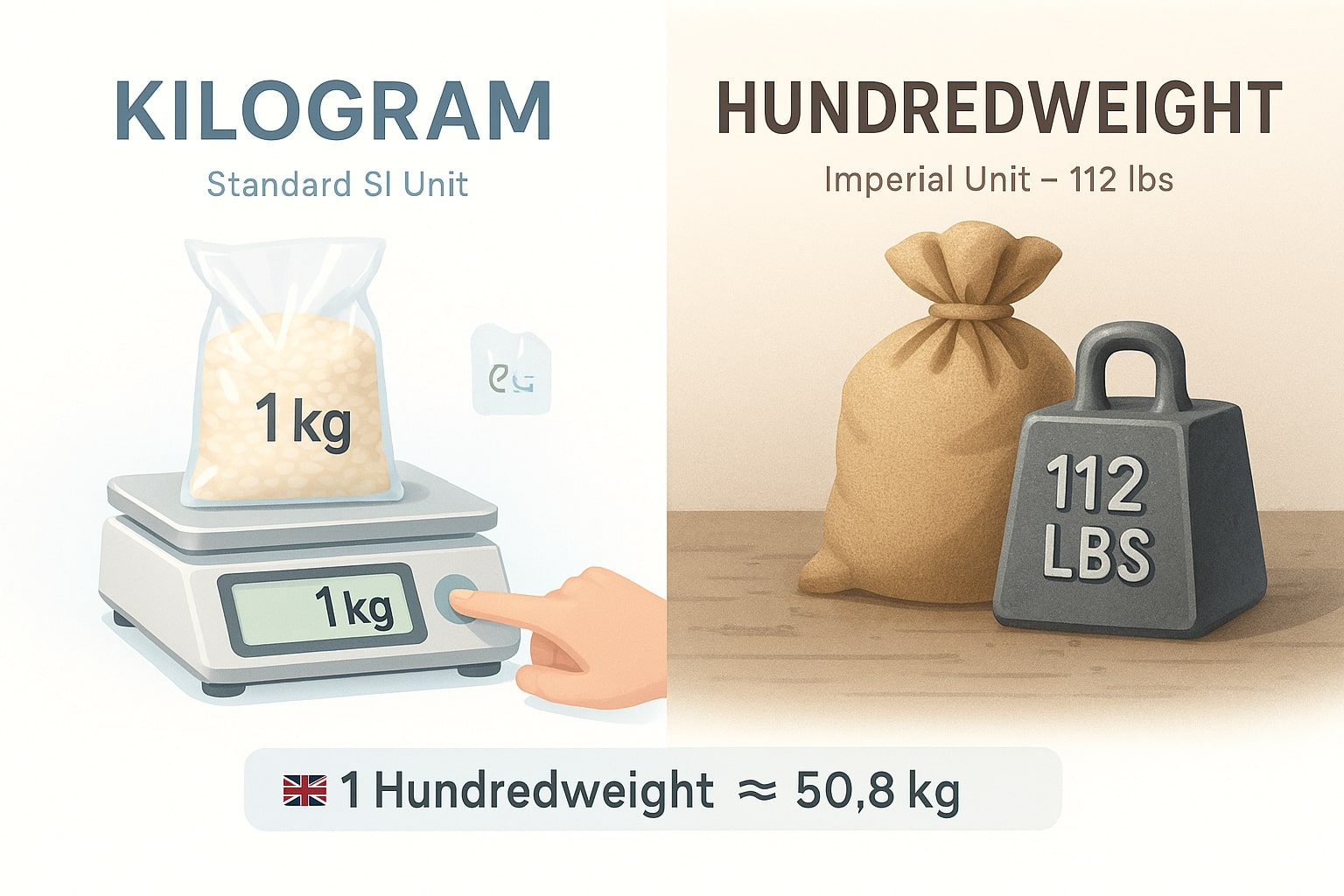 Kilograms to Hundredweights Converter