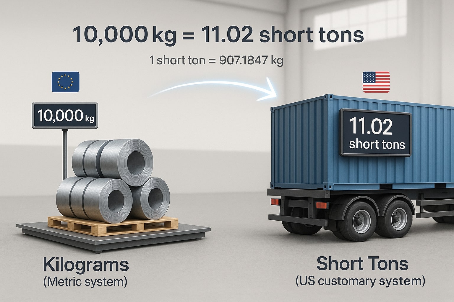 キログラムからショートトンへの換算ツール
