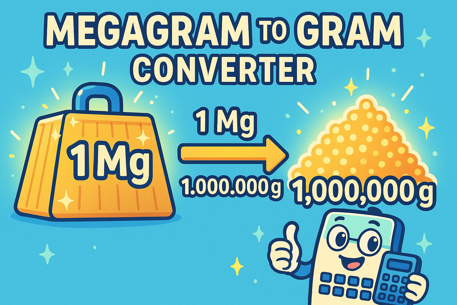 メガグラムからグラムへの変換ツール