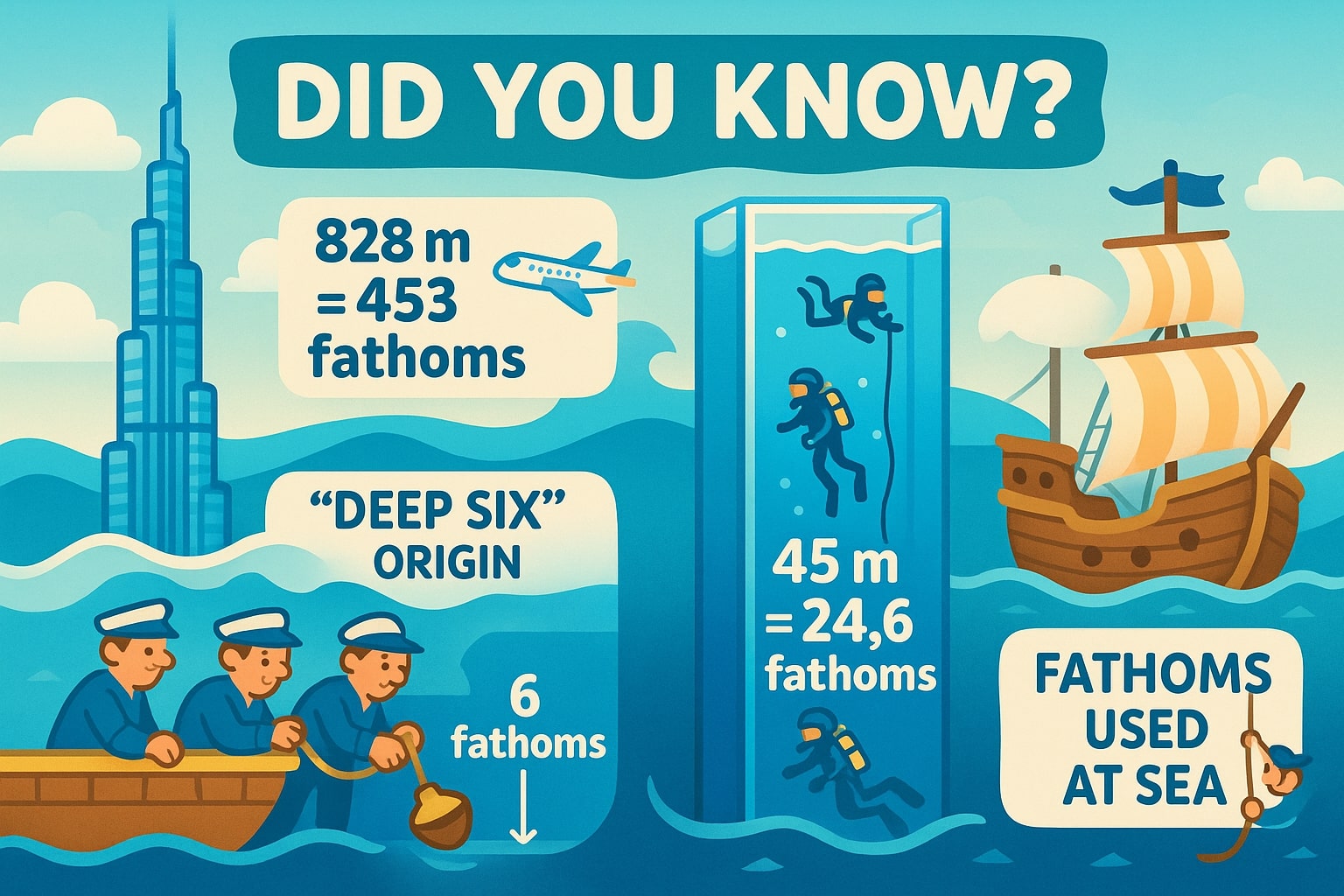 メートルからファゾムへの換算ツール