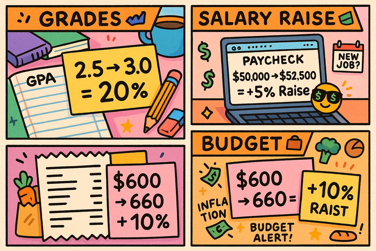 パーセント変化計算ツール