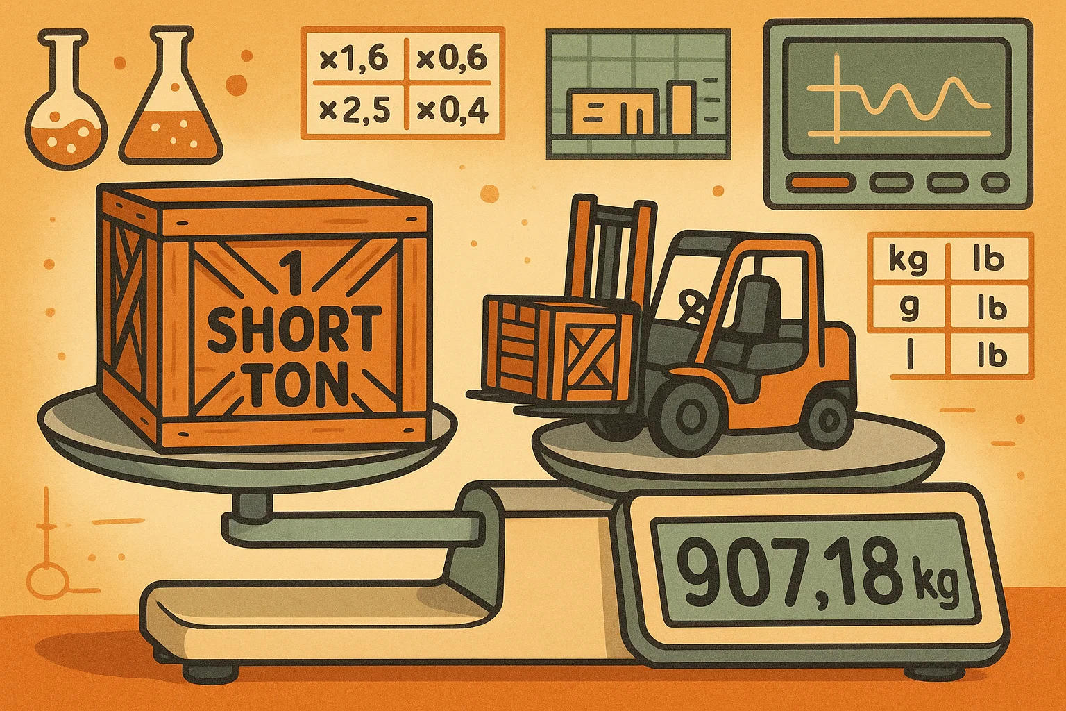 短トン→キログラム換算ツール