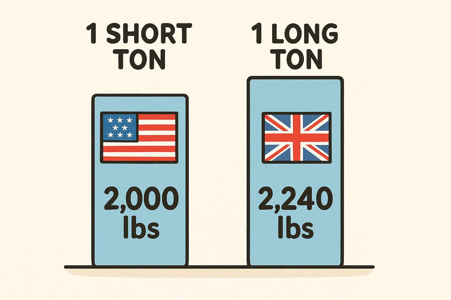 ショートトンからロングトンへの換算ツール