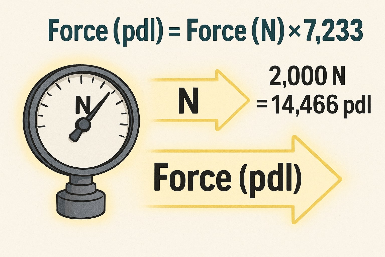ニュートンからパウンダルへの換算ツール