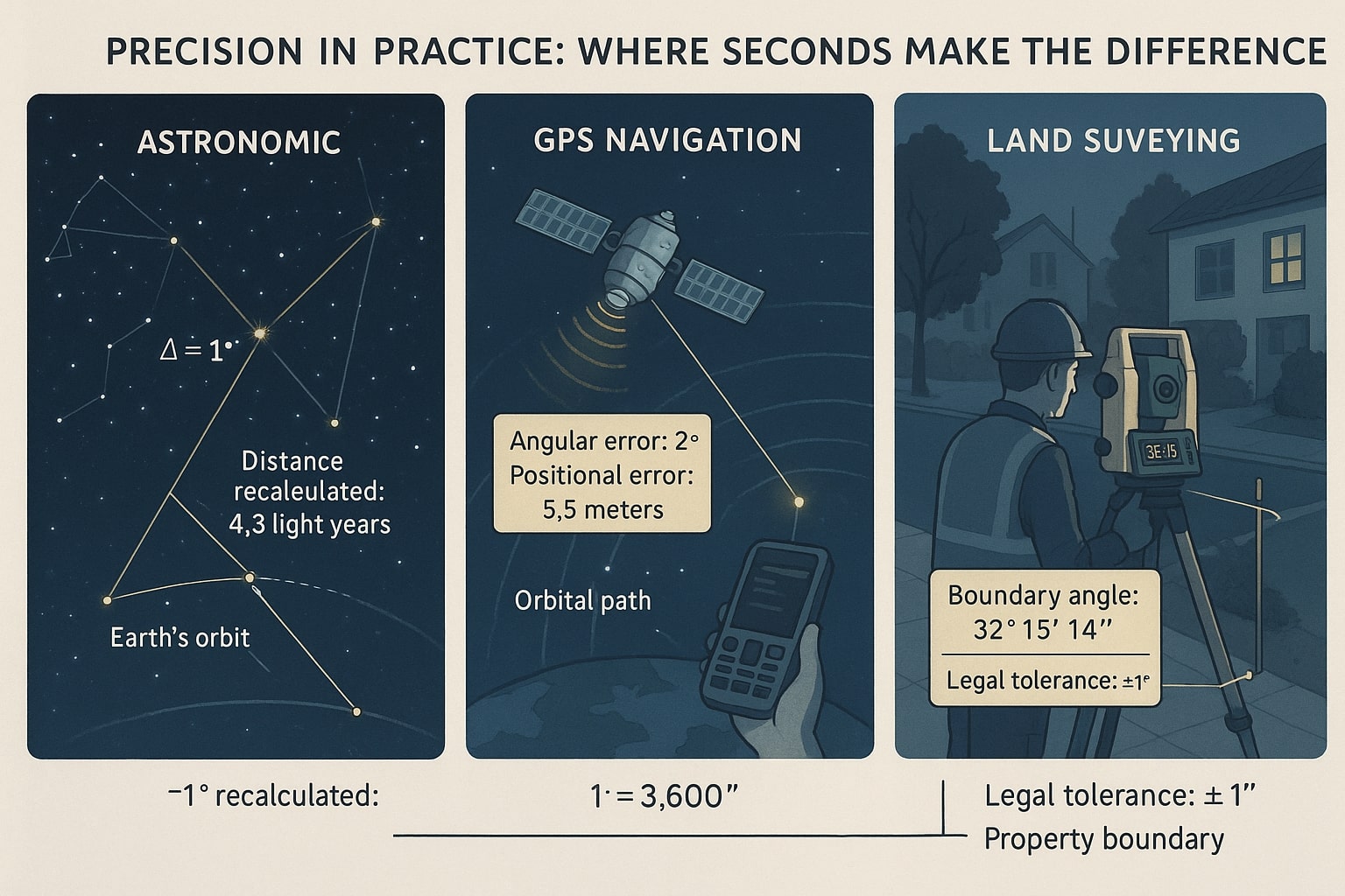 度から秒への変換ツール
