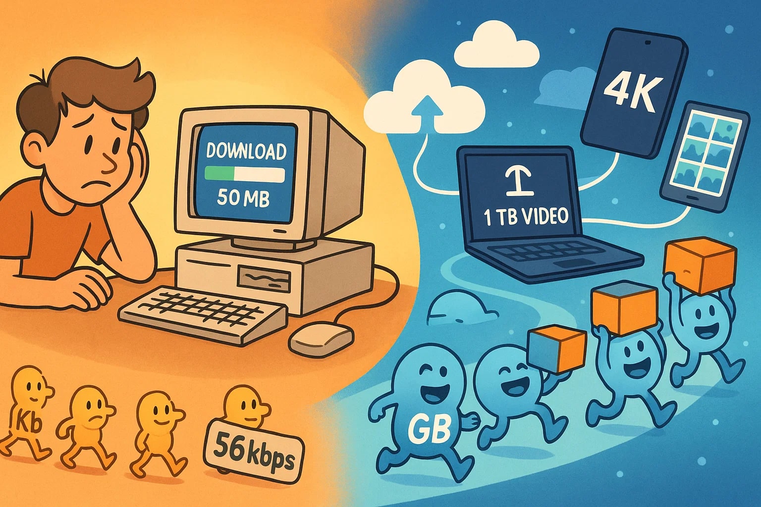 キロビットからギガバイトへの変換ツール