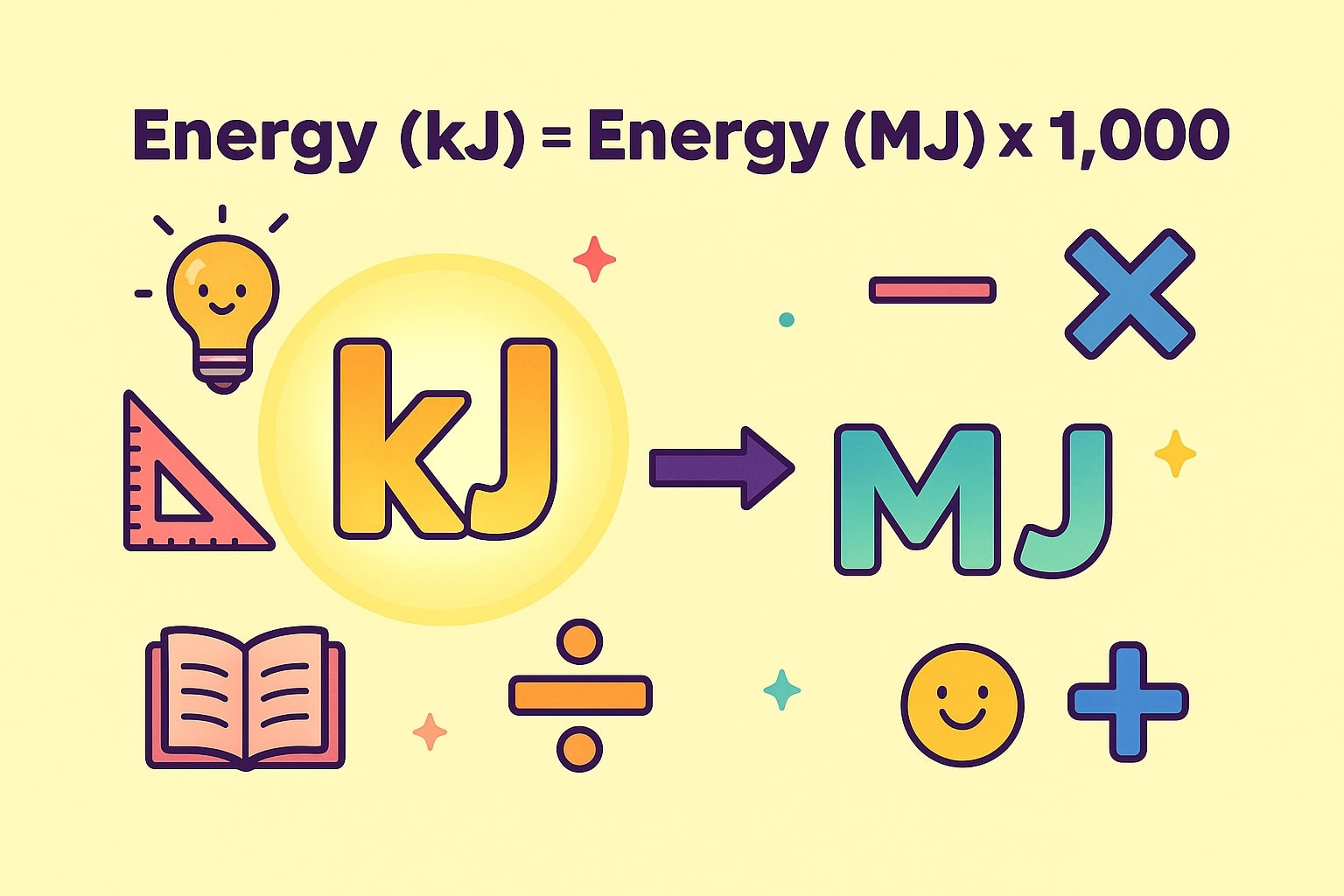 キロジュールからメガジュールへの変換ツール