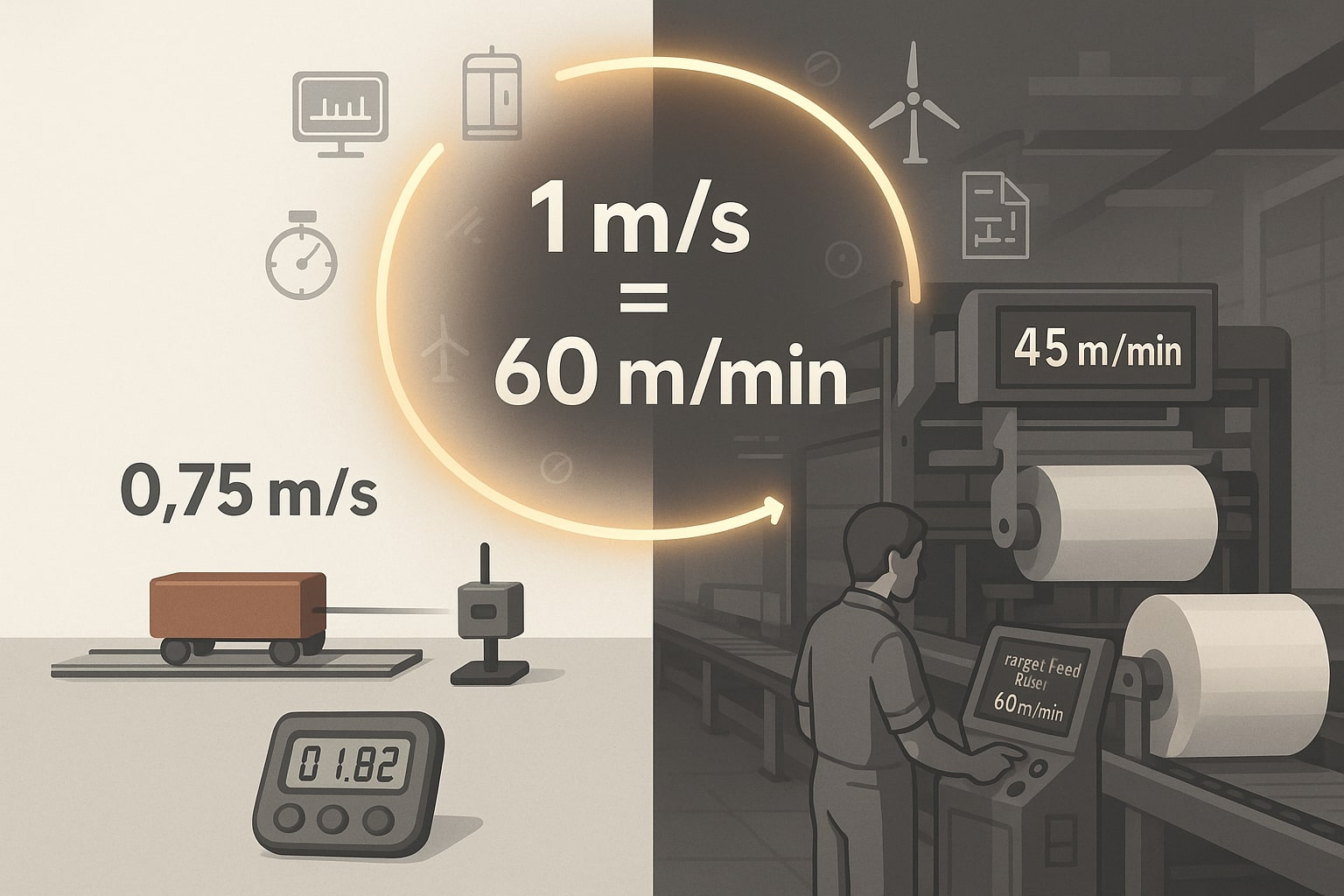 秒速から毎分メートルへの変換ツール