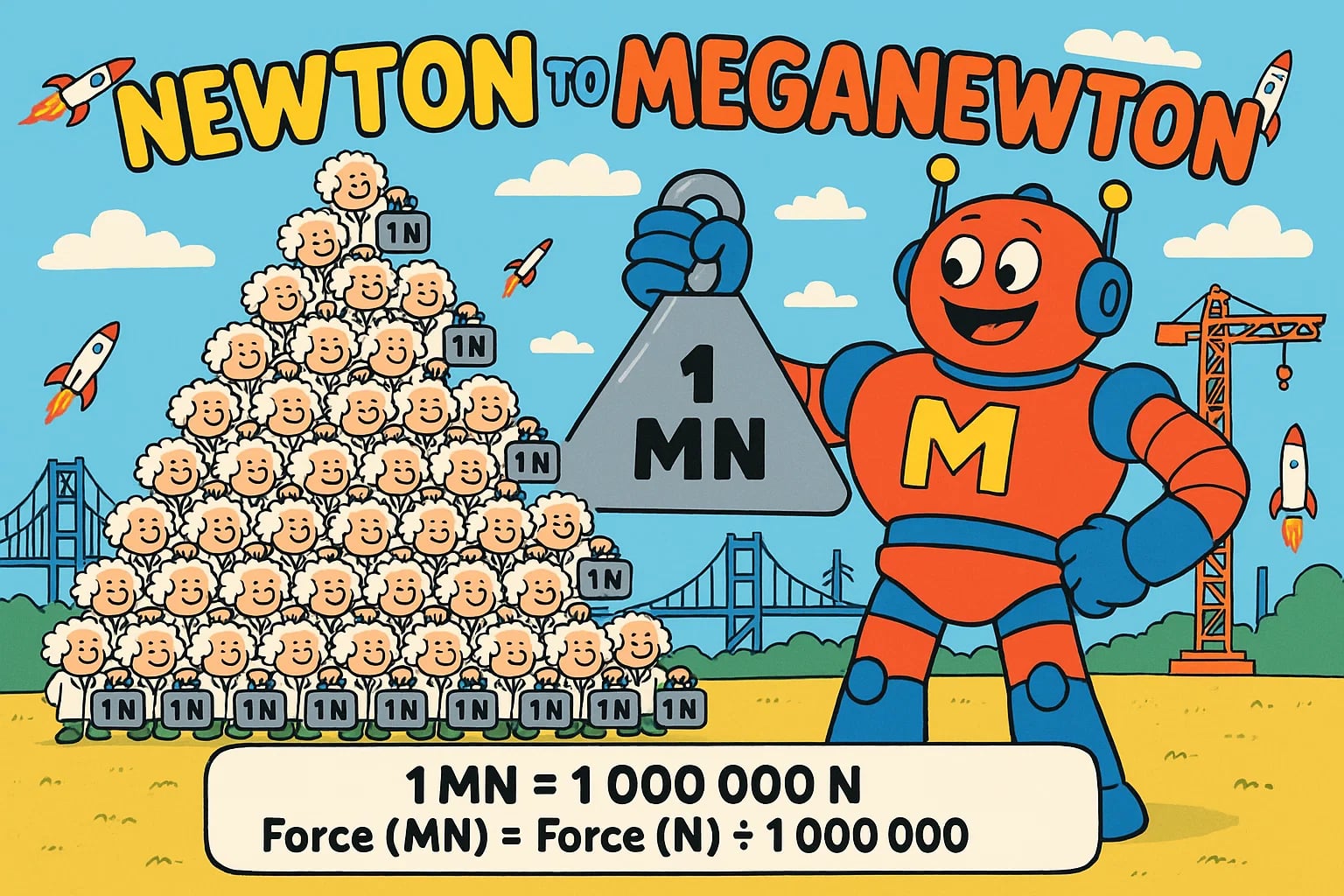 ニュートンからメガニュートンへの変換ツール