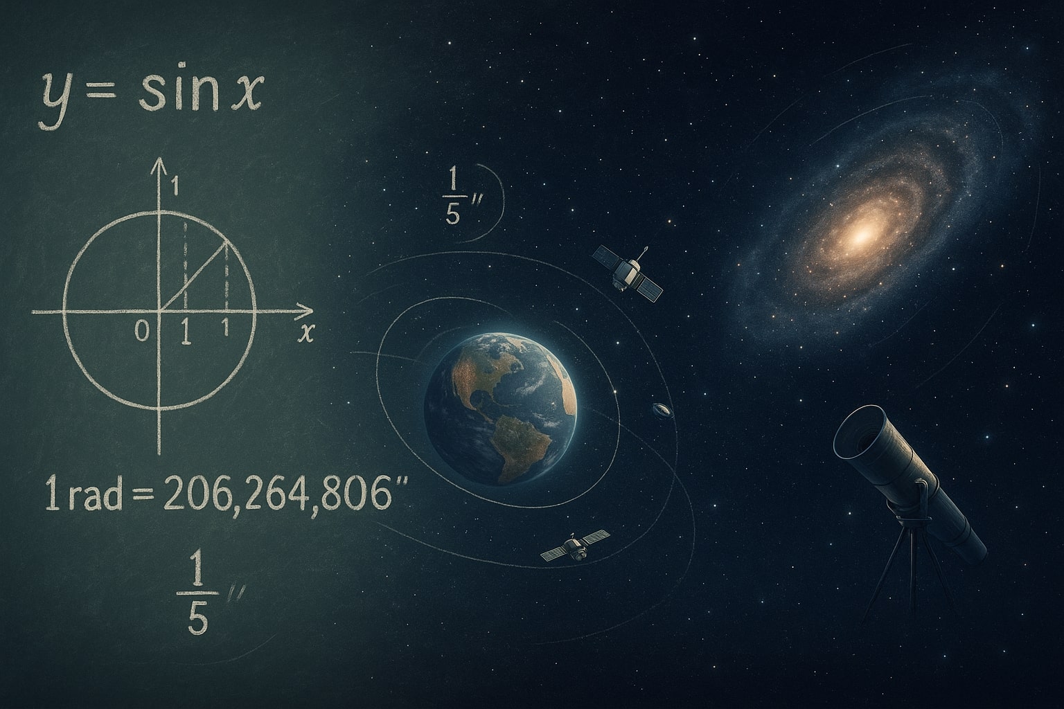 ラジアンから秒角への変換ツール