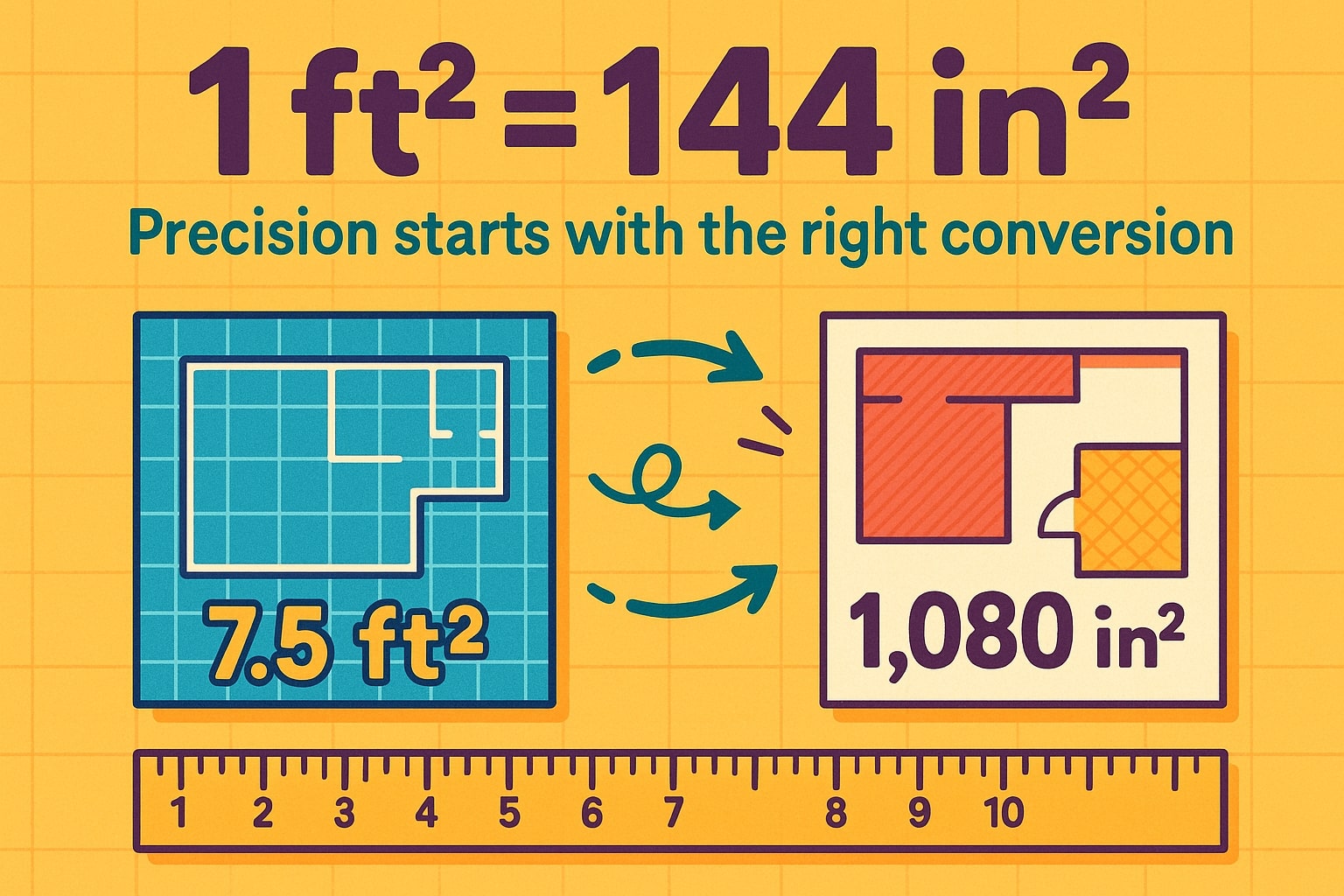 平方フィートから平方インチ変換ツール