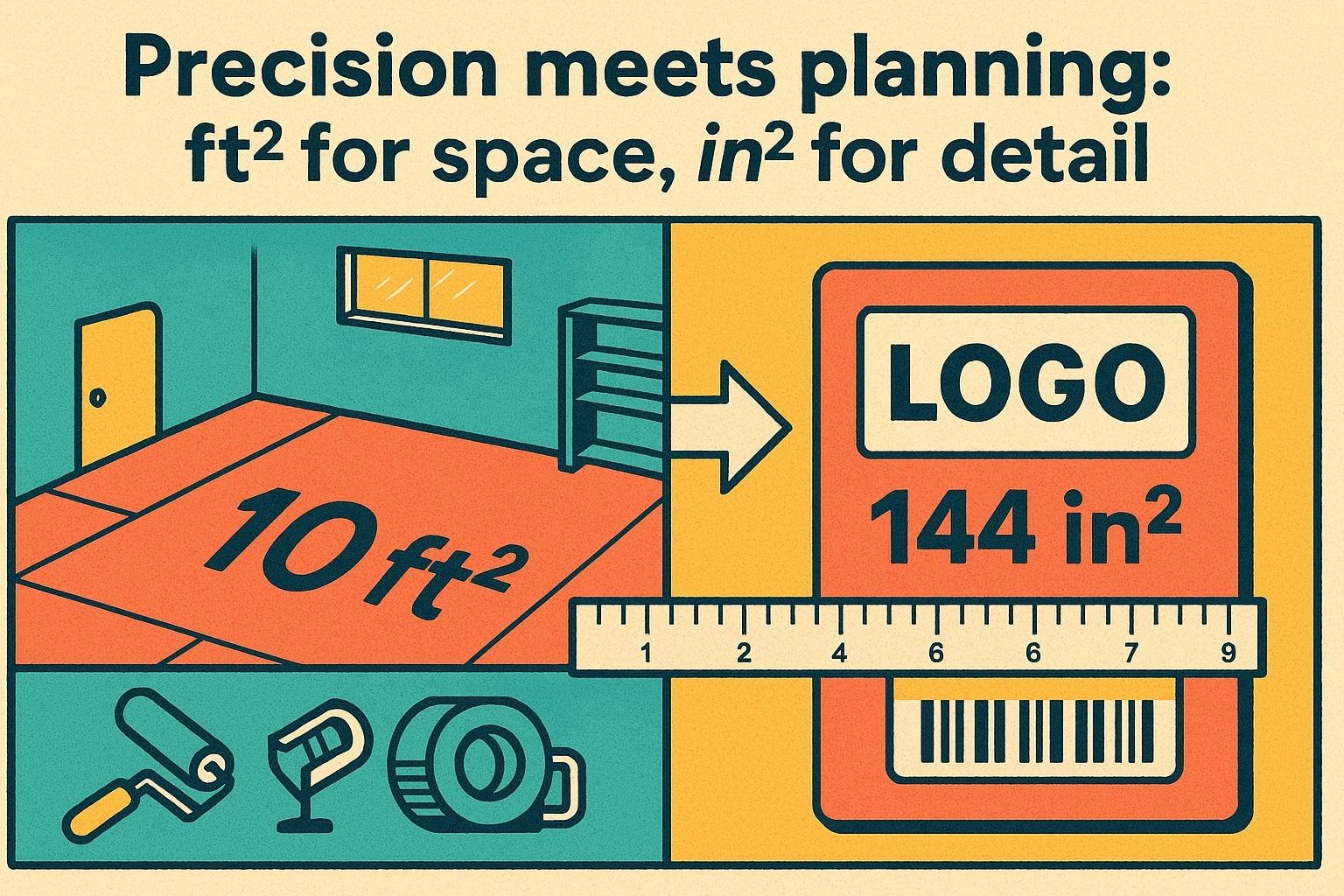 平方フィートから平方インチ変換ツール