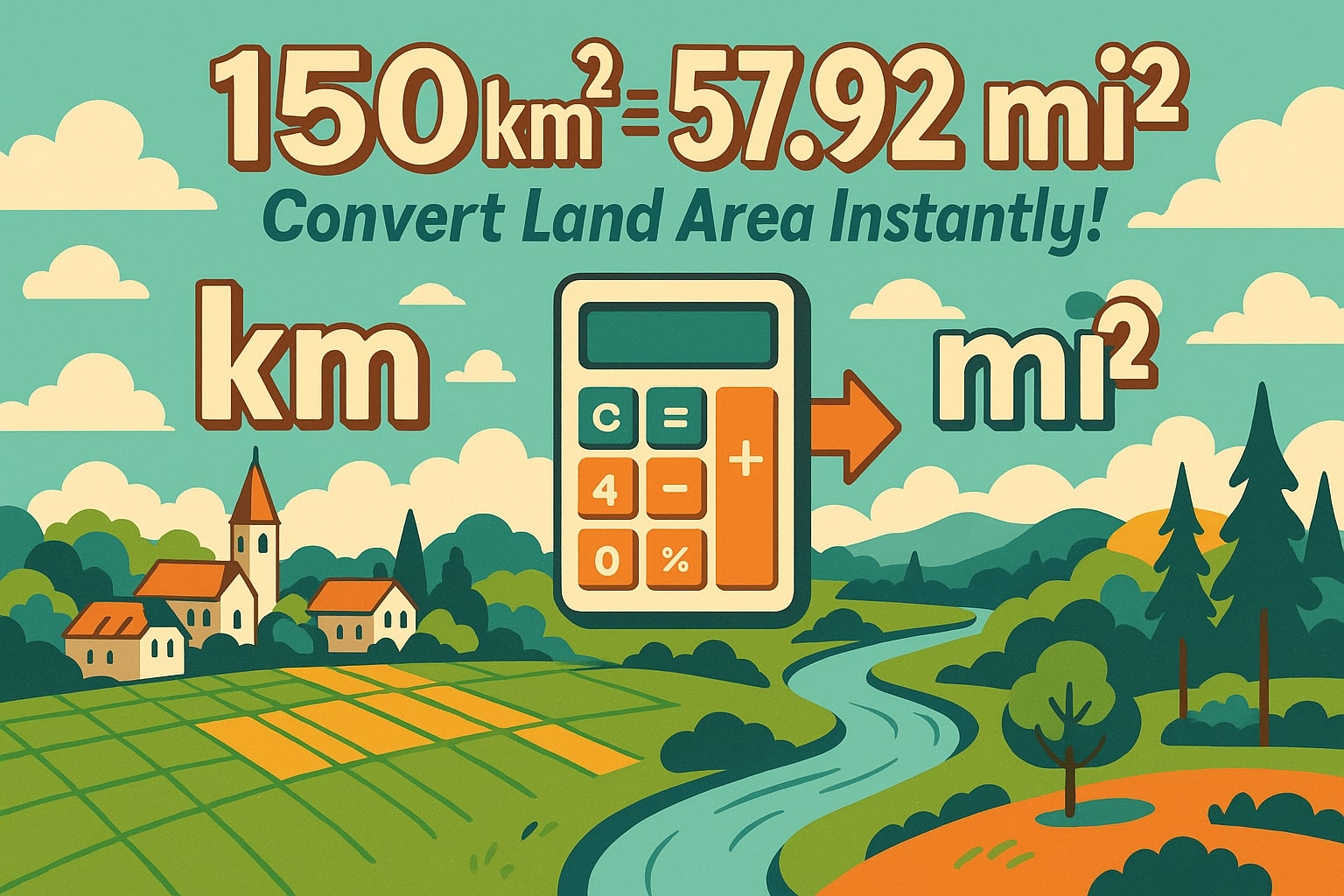 平方キロメートルから平方マイル変換ツール