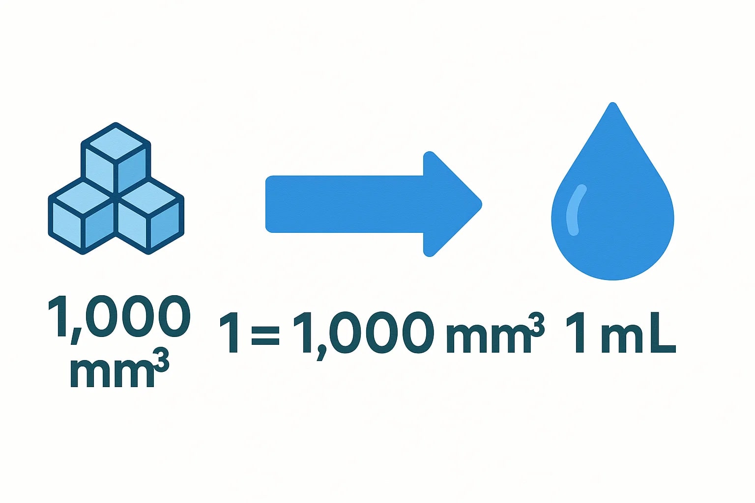 立方ミリメートルからミリリットルへの変換ツール