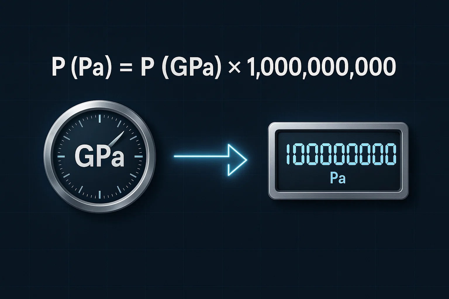 ギガパスカルからパスカルへの換算ツール