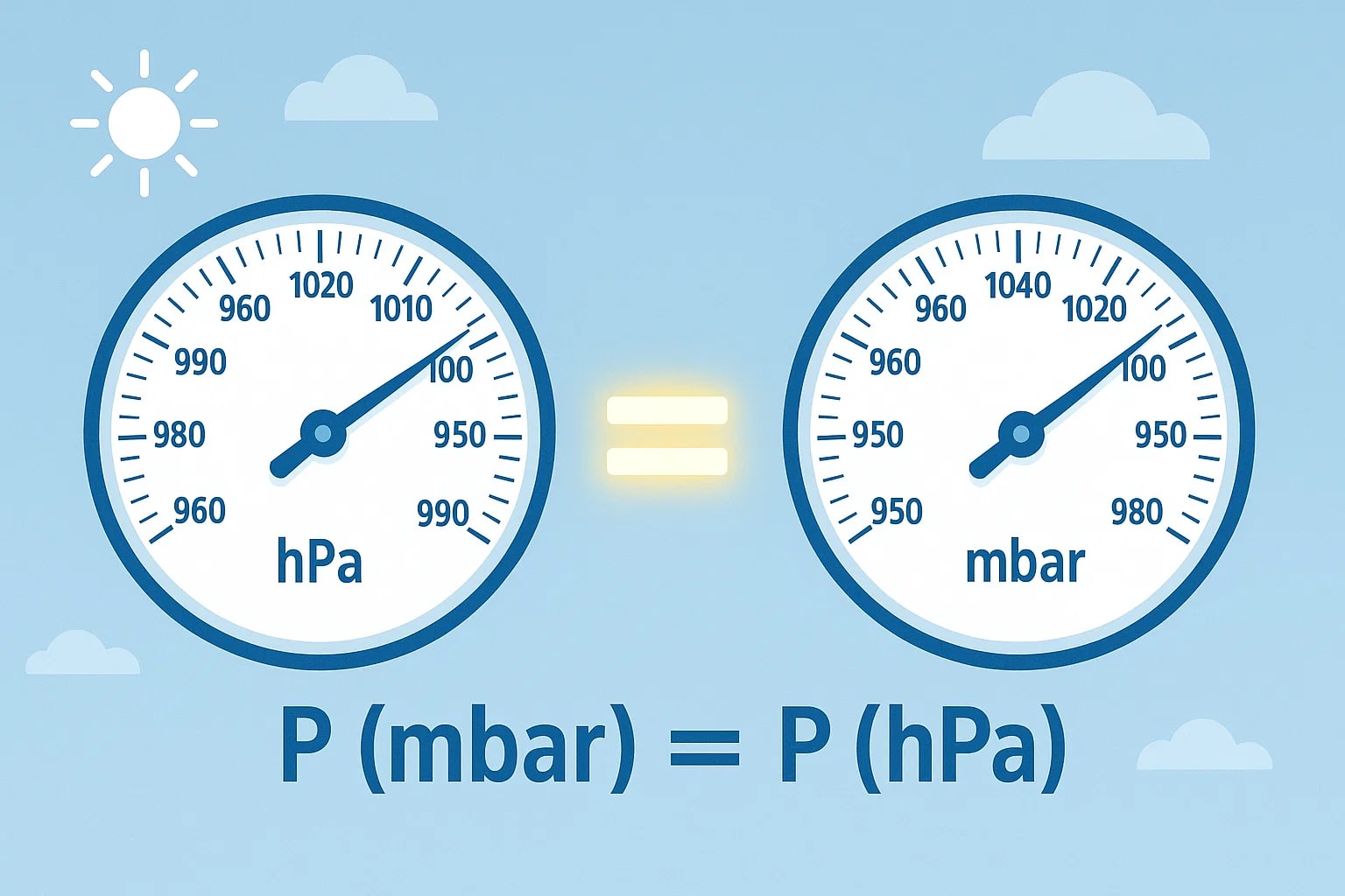ヘクトパスカルからミリバール変換ツール