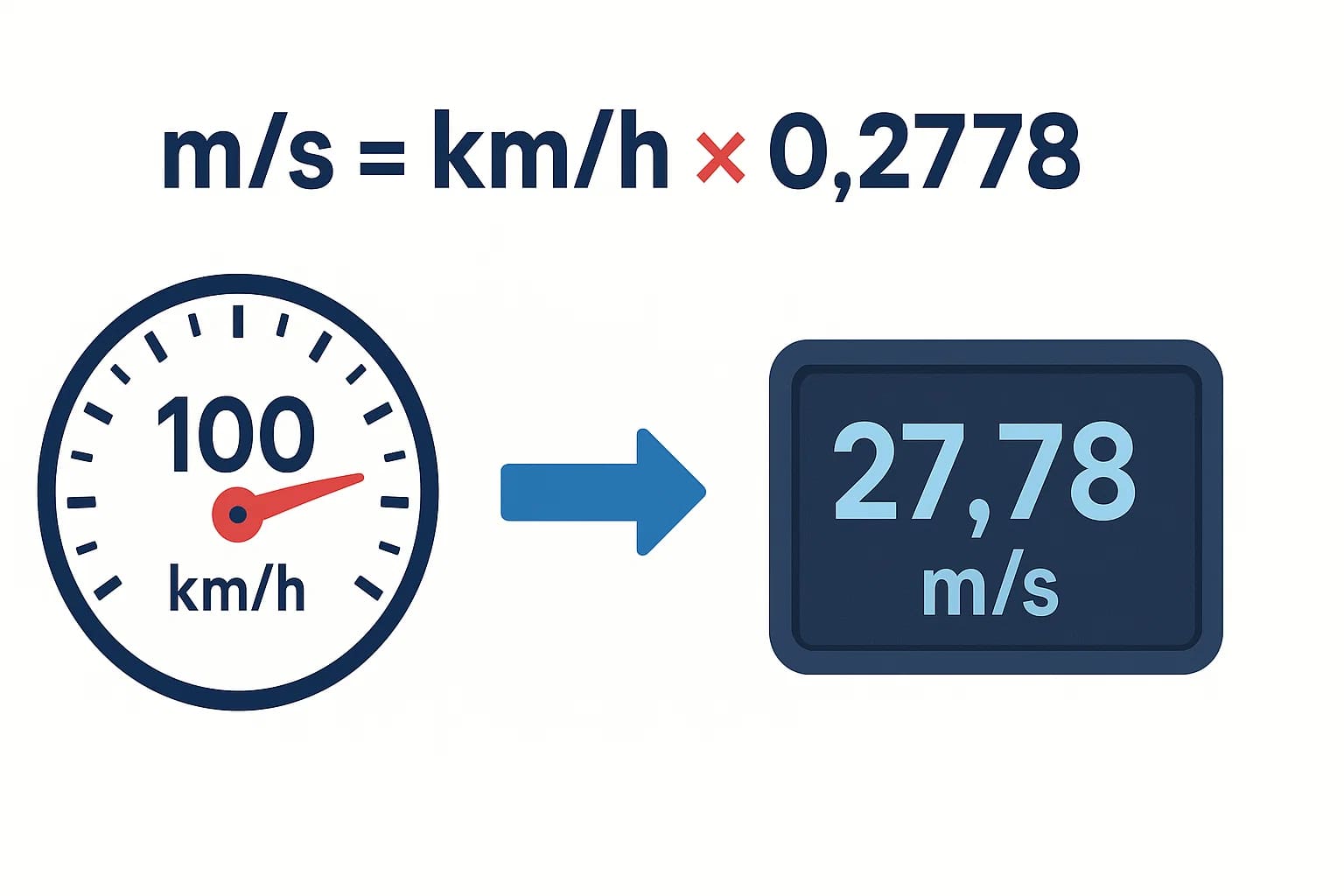 キロメートル毎時からメートル毎秒への変換ツール