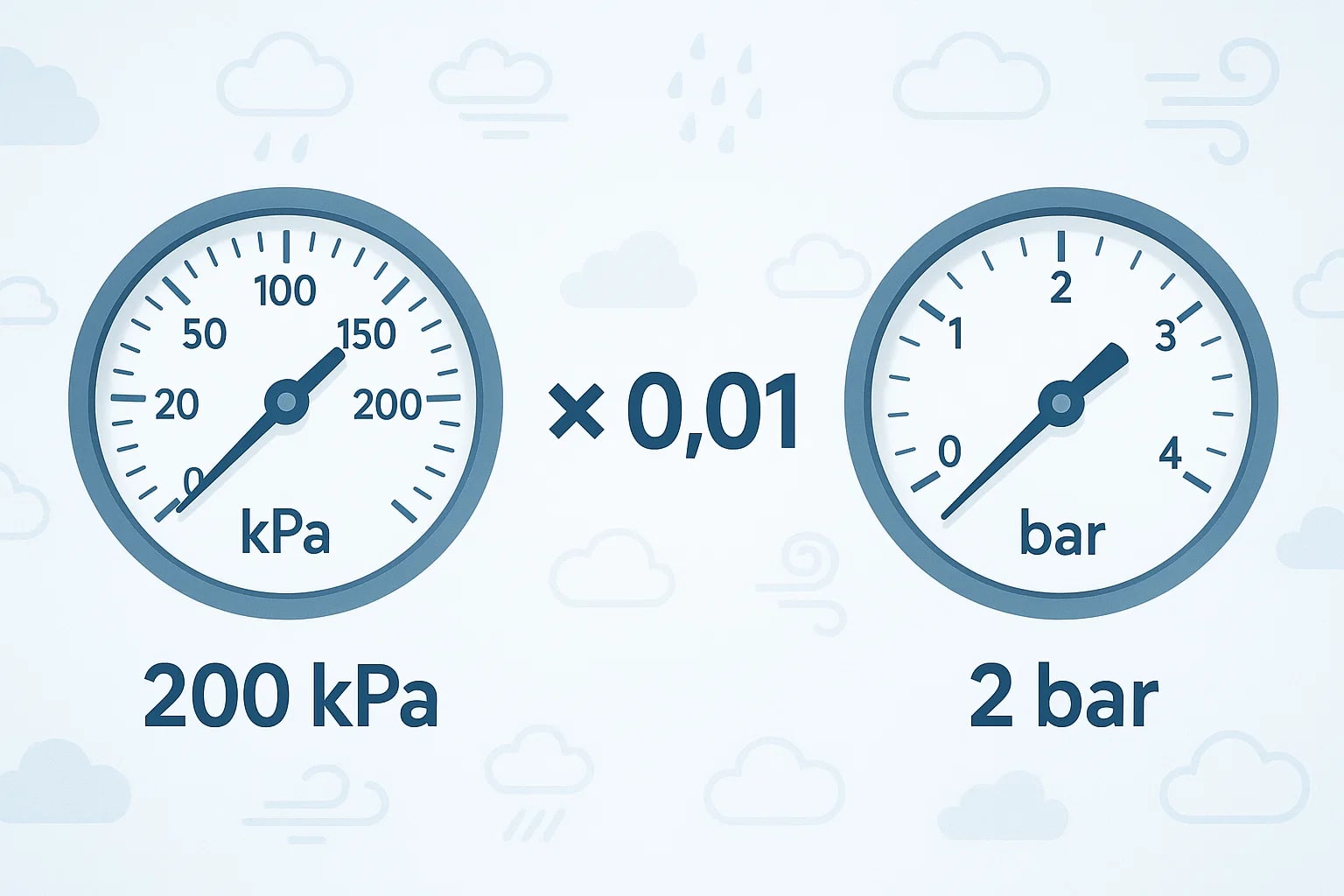 キロパスカルからバールへの換算ツール