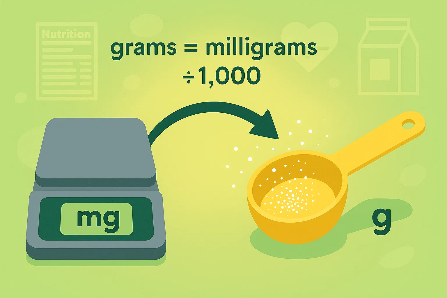 ミリグラムからグラムへの変換ツール