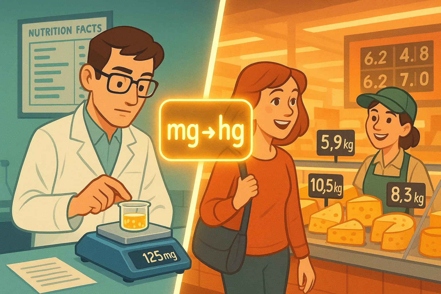 ミリグラムからヘクトグラム変換ツール