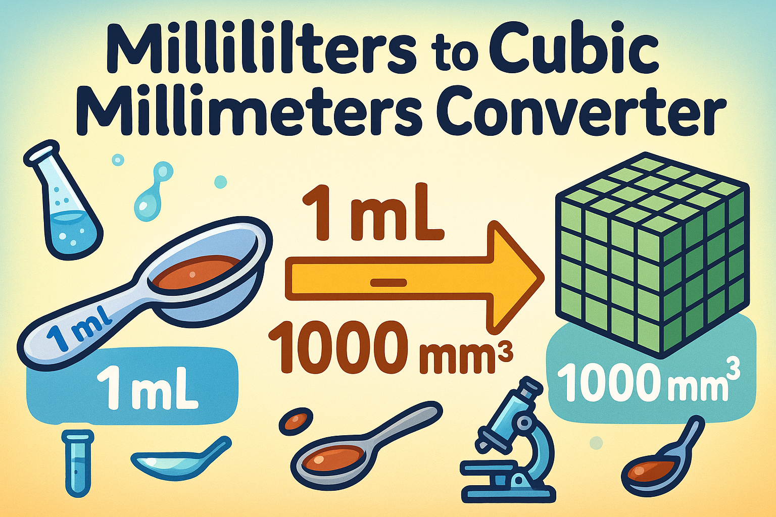 ミリリットルから立方ミリメートルへの変換ツール