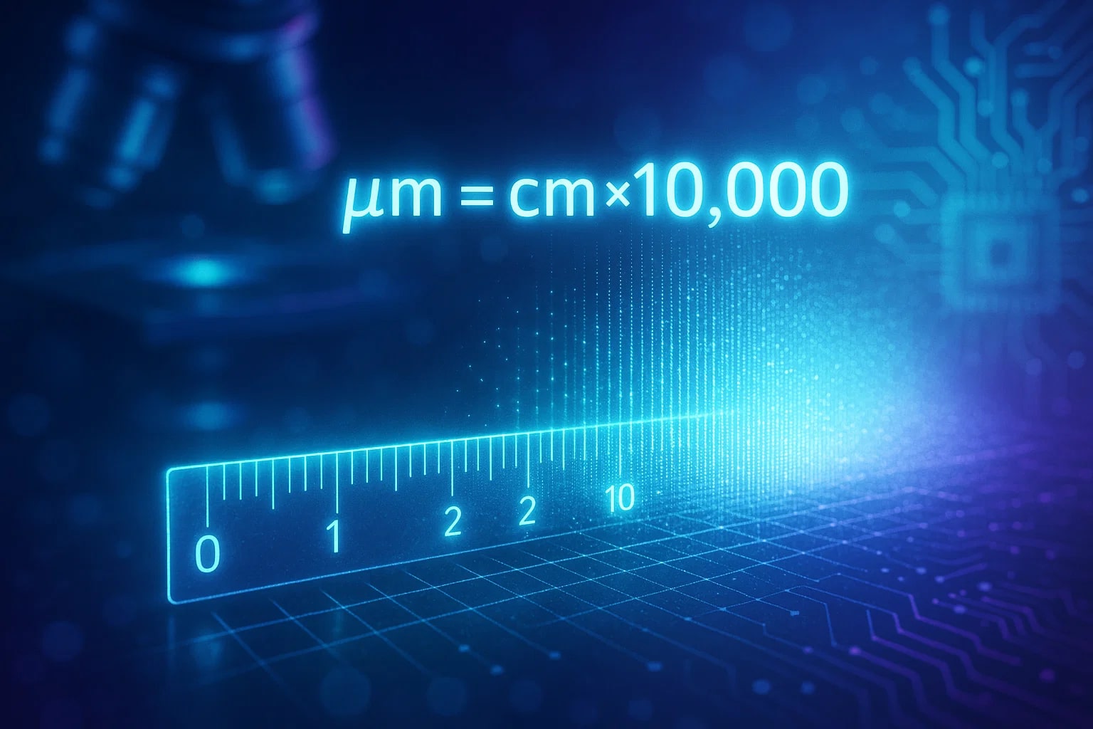 センチメートルからマイクロメートルへの換算ツール