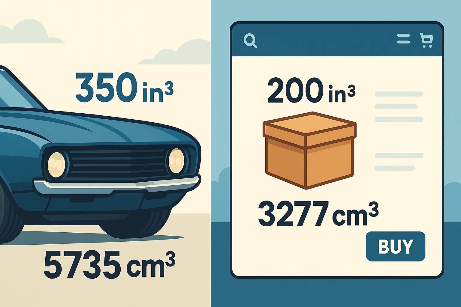 立方インチから立方センチメートルへの換算ツール