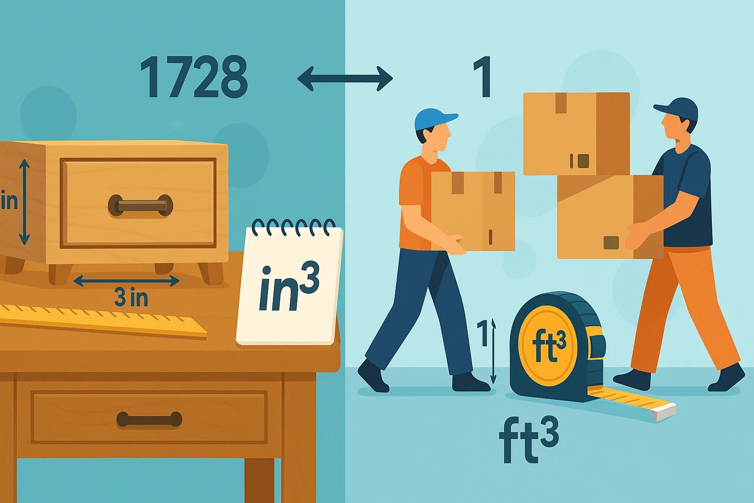 立方インチから立方フィートへの変換ツール