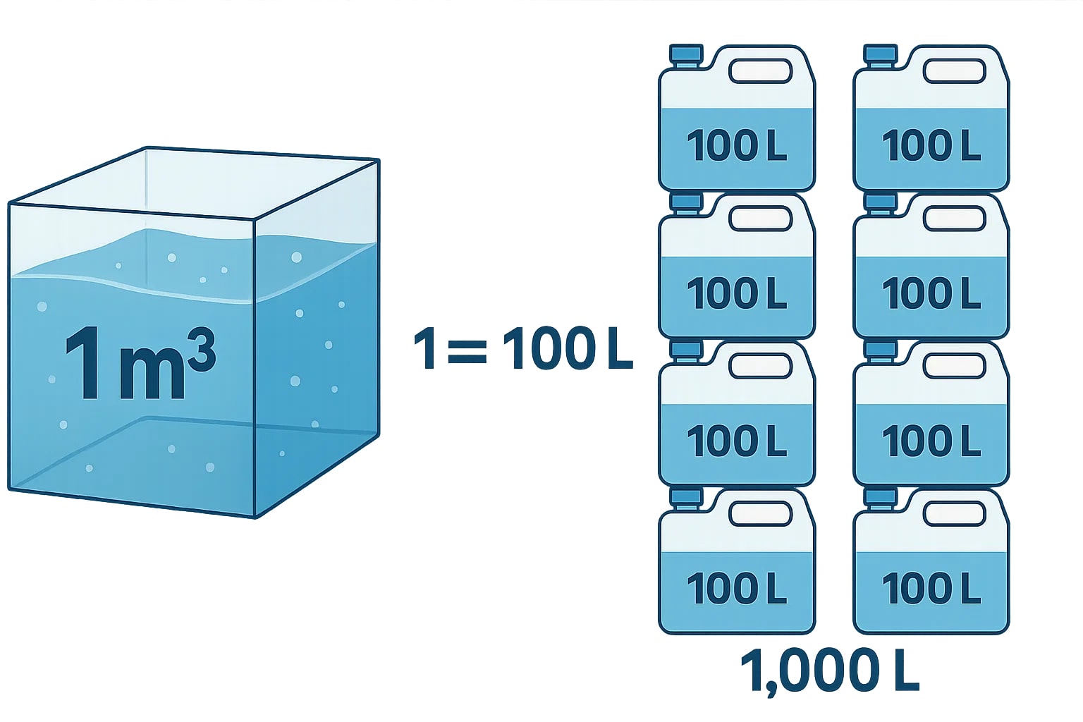 立方メートルからリットルへの換算ツール