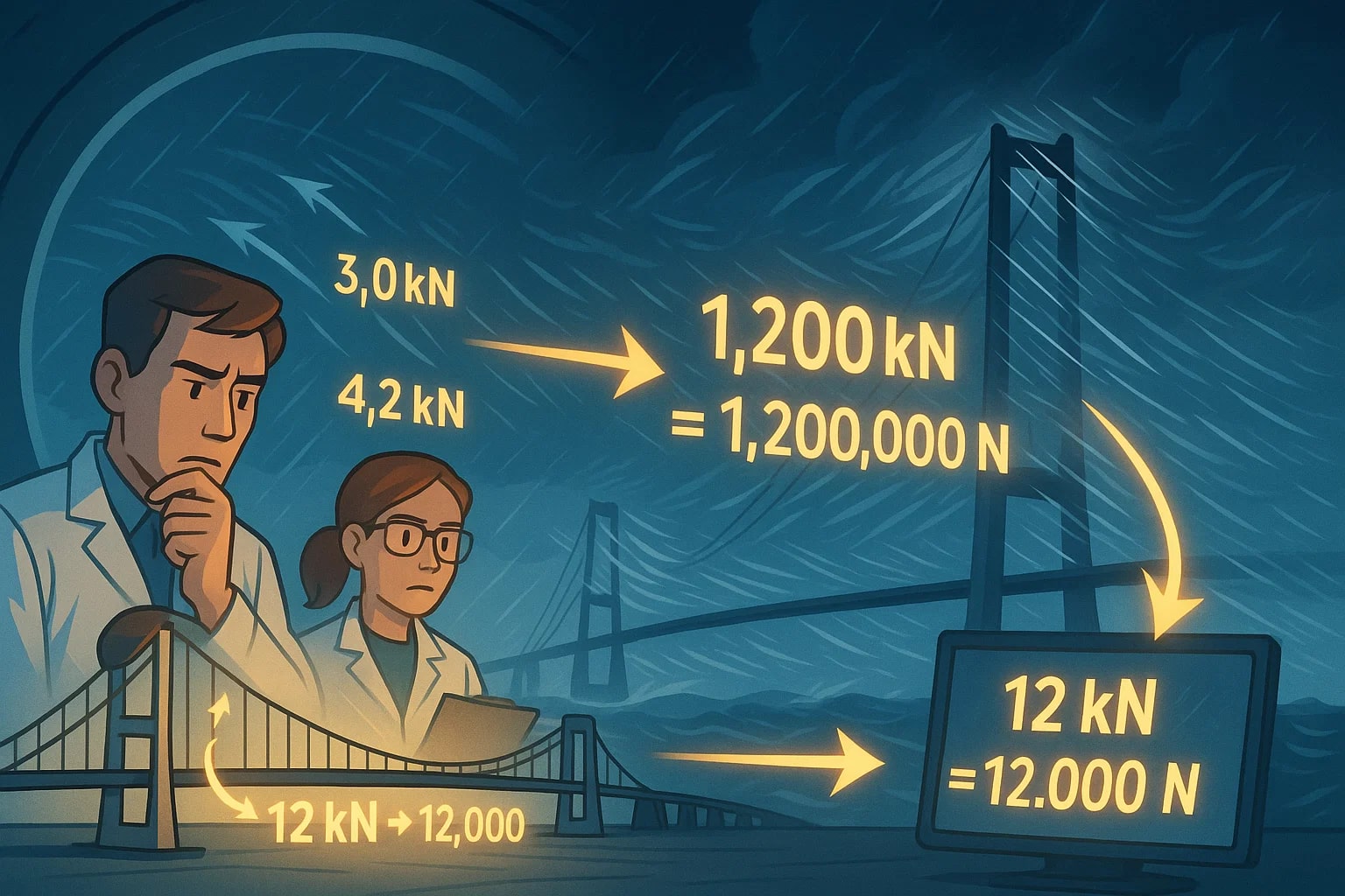キロニュートンからニュートンへの変換ツール