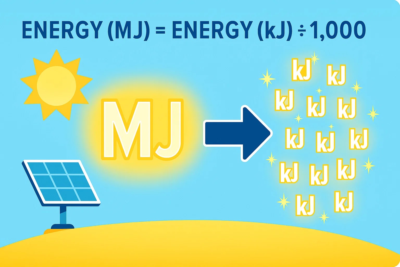 メガジュールからキロジュールへの変換ツール