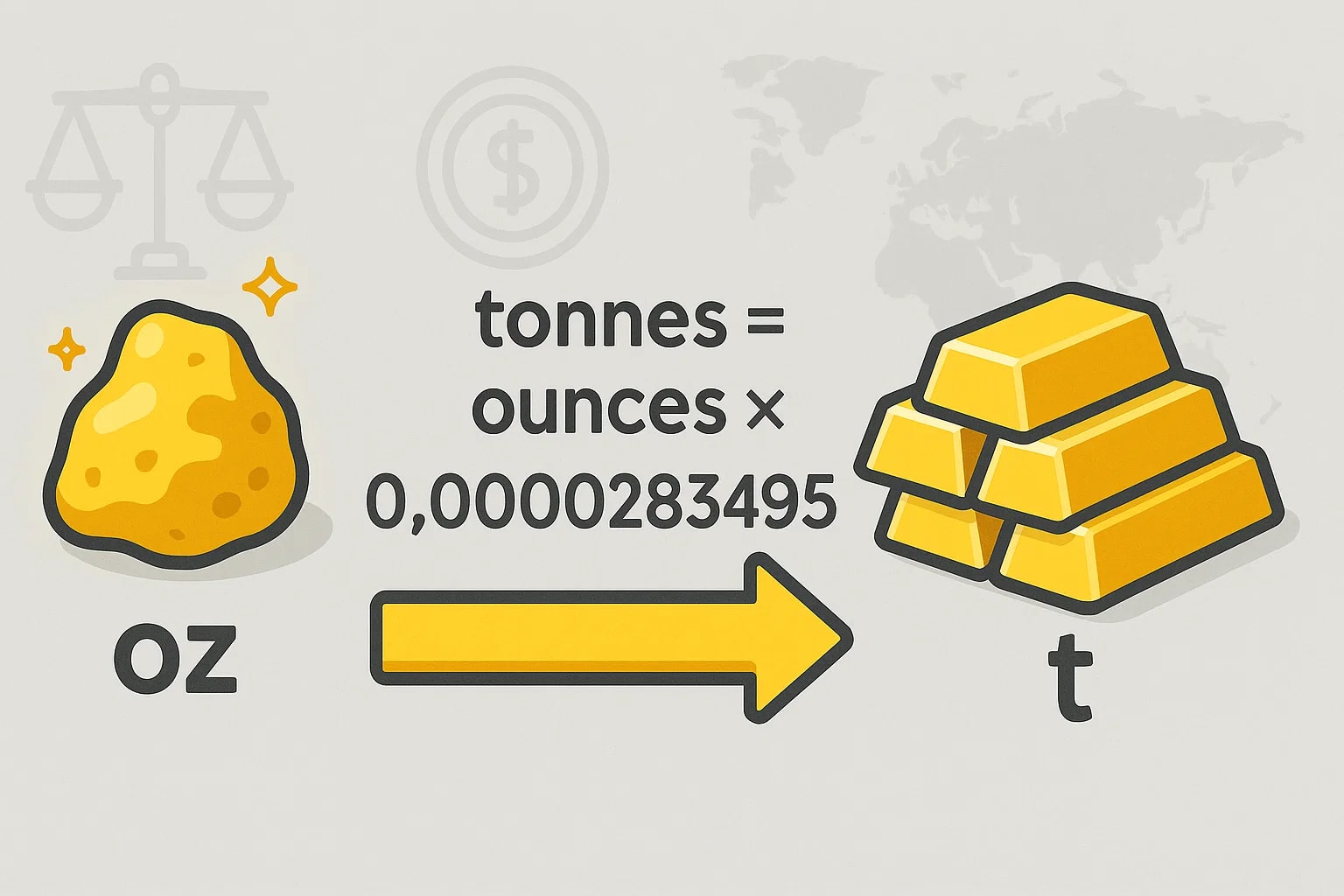 オンスからトンへの換算ツール