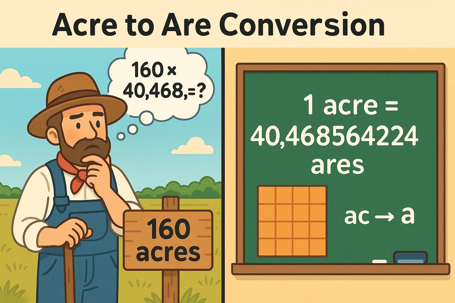 エーカーからアールへの換算ツール