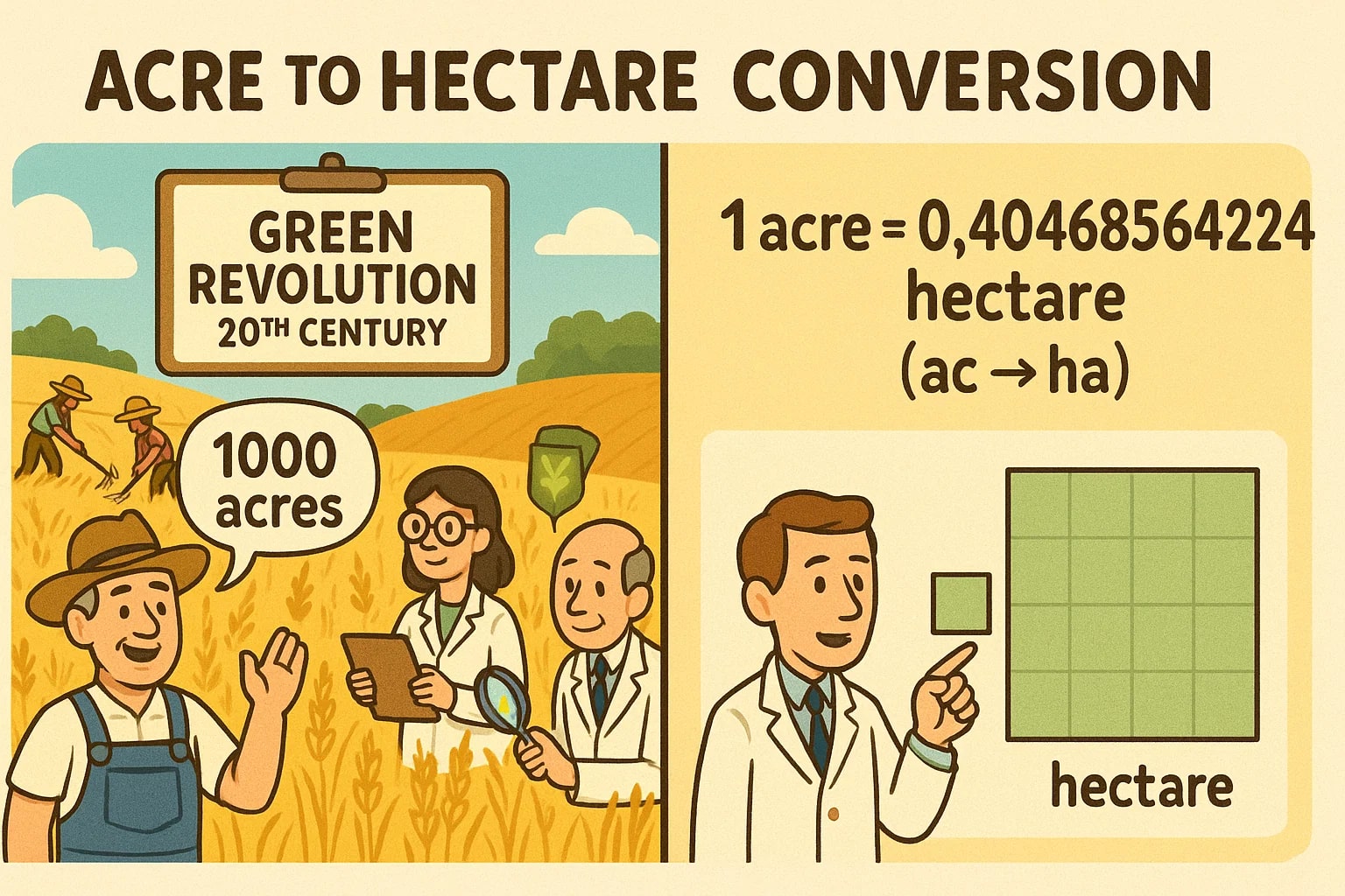 エーカーからヘクタールへの換算ツール