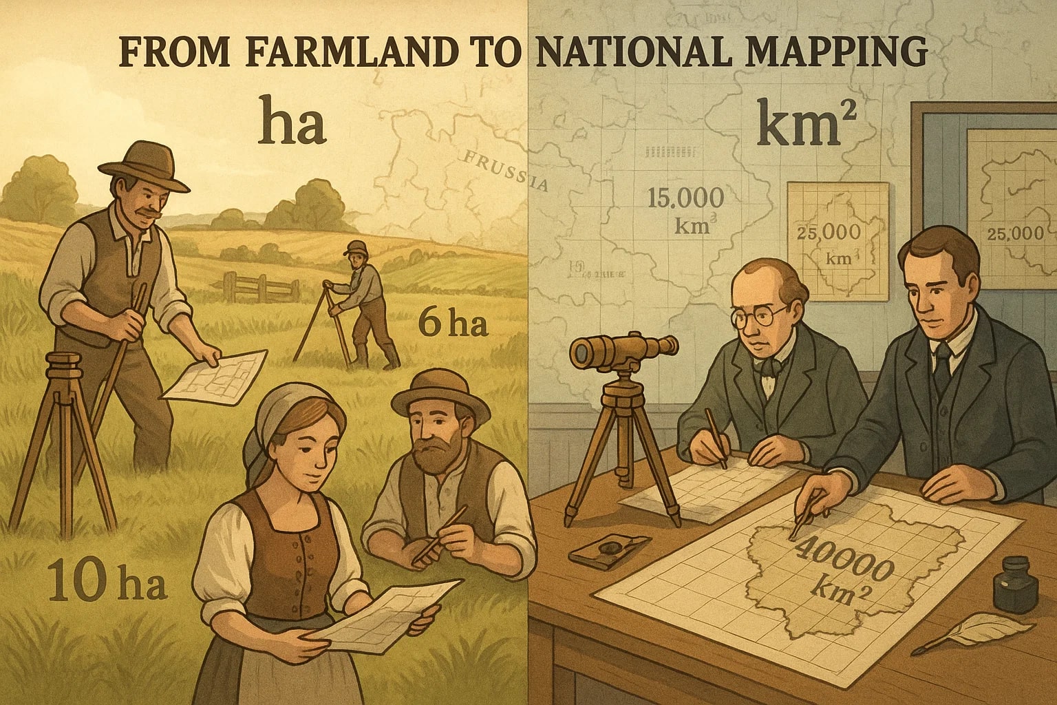 ヘクタールから平方キロメートルへの変換