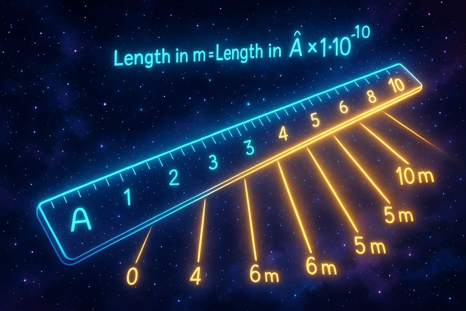 オングストロームからメートルへの変換ツール