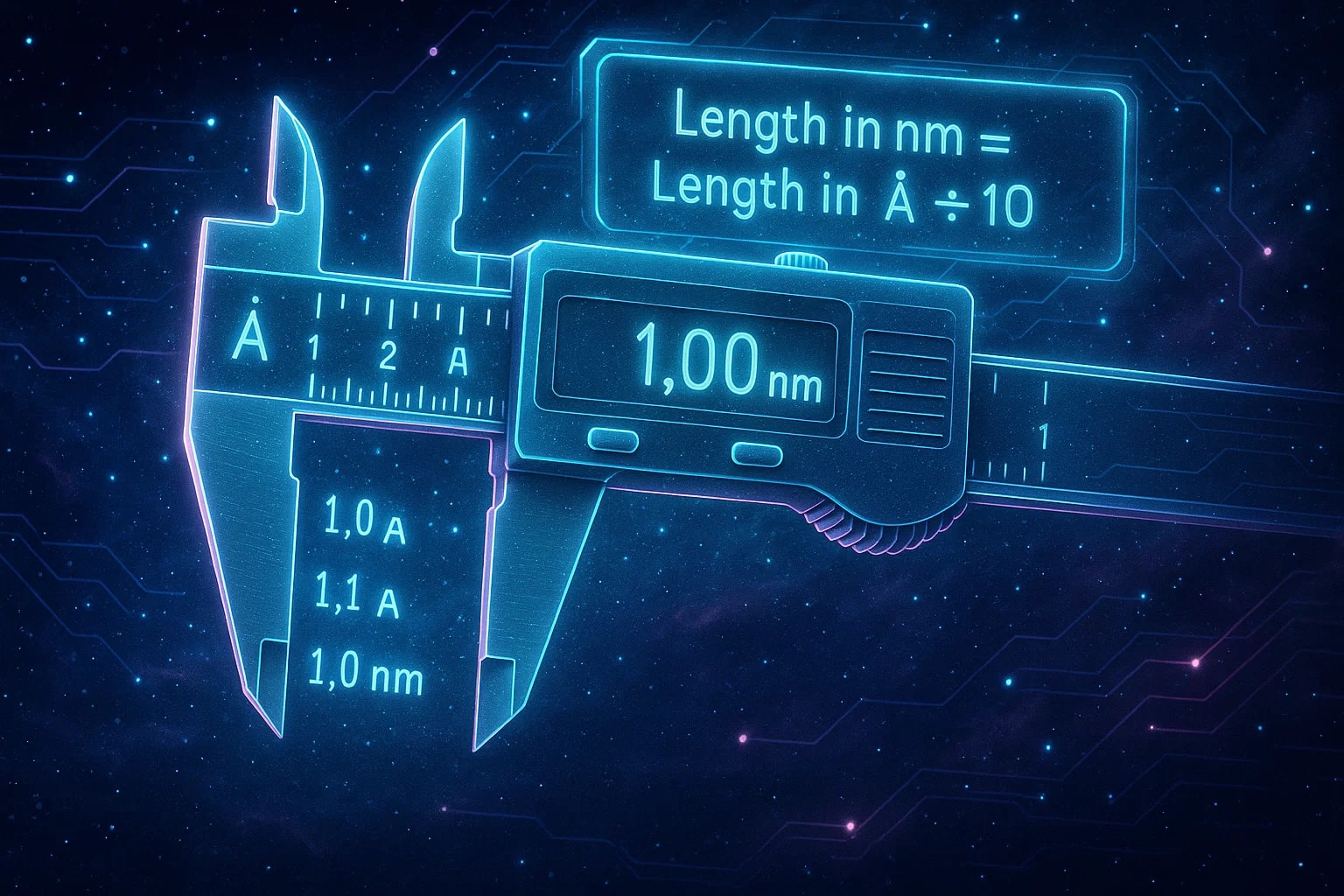 オングストロームからナノメートル変換ツール