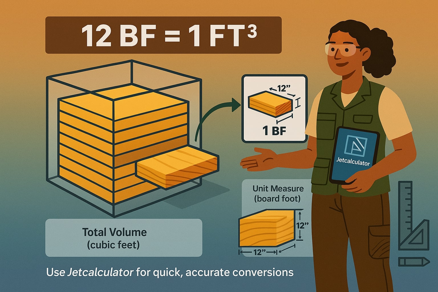 ボードフィートから立方フィートへの換算ツール