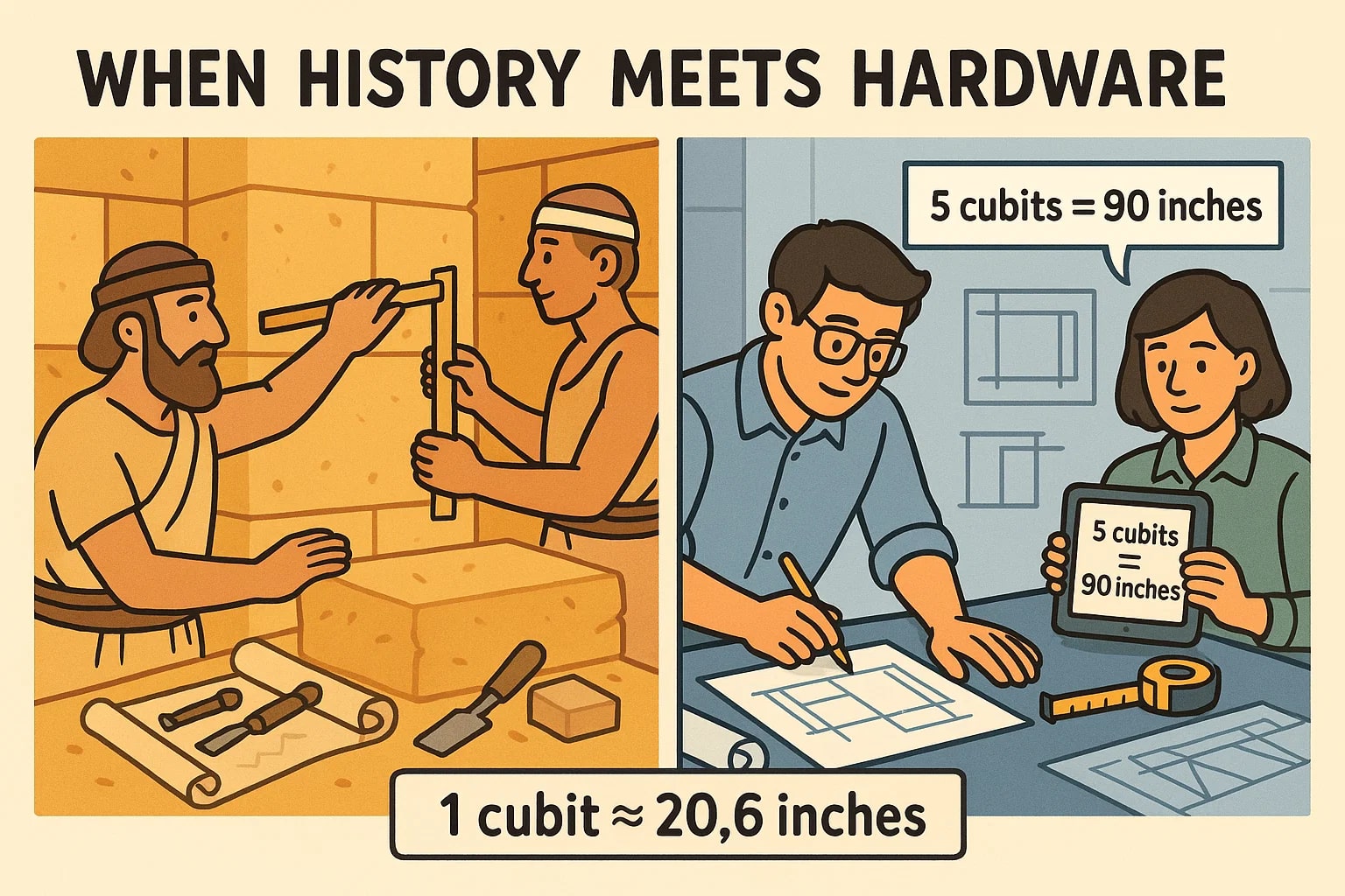 キュビットからインチへの変換ツール